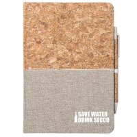 Notizbuch A5 Save Water Drink Secco Sektflasche 80 Blatt inkl. Kugelschreiber