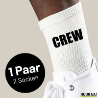 Socken Crew Schriftzug Größe 37/46 White Motiv...