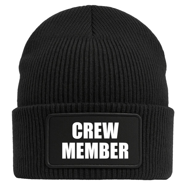 Beanie Crew Member Schriftzug Black Mütze