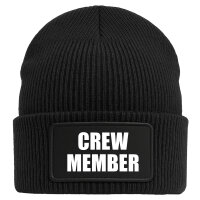 Beanie Crew Member Schriftzug Black Mütze
