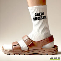 Socken Crew Member Schriftzug Größe 37/46 White Motiv Tennissocken