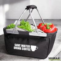 Einkaufskorb faltbar Save Water Drink Coffee Kaffeetasse...