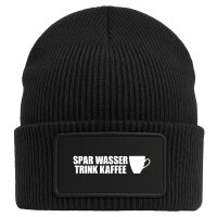Beanie Spar Wasser Trink Kaffee Kaffeetasse Black Mütze