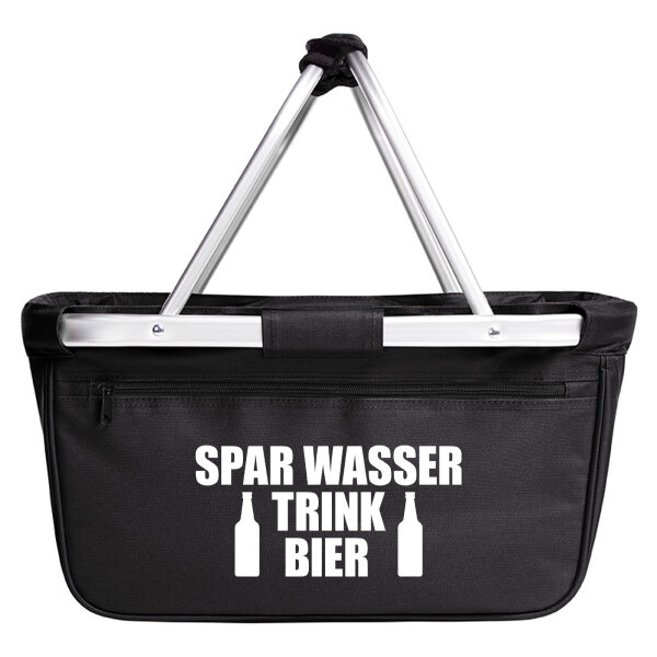 Einkaufskorb faltbar Spar Wasser Trink Bier Bierflasche 20 Liter Tragekorb Black