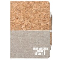 Notizbuch A5 Spar Wasser Trink Sekt Sektflasche 80 Blatt inkl. Kugelschreiber