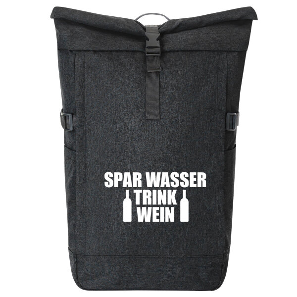 Kurierrucksack Spar Wasser Trink Wein Weinflasche 30-44 Liter Black Melange