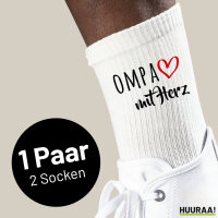 Socken OMPA mit Herz Größe 37/46 White Motiv...