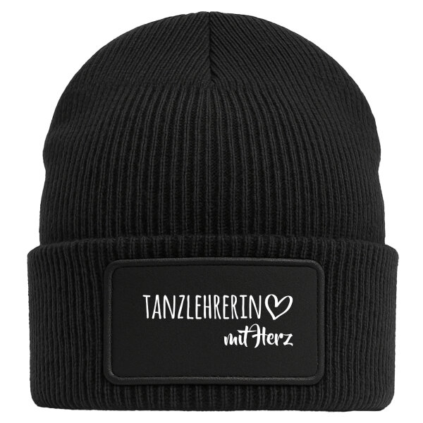 Beanie Tanzlehrerin mit Herz Black Mütze