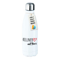 Edelstahl-Trinkflasche Kellner mit Herz 500ml Wasserflasche