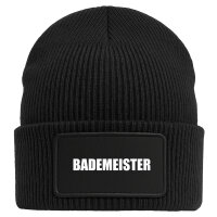 Beanie Bademeister Schriftzug Black Mütze