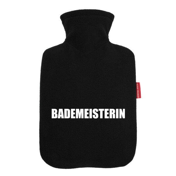 Wärmflasche Bademeisterin Schriftzug