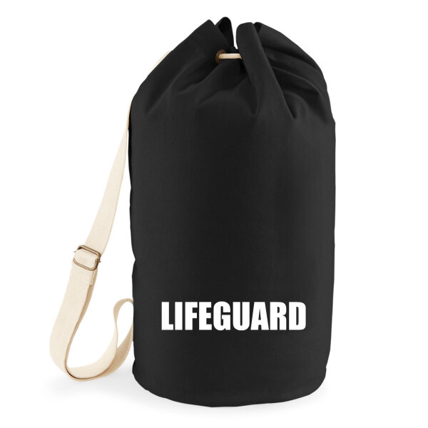 Seesack Lifeguard Schriftzug 20 Liter Rucksack Black