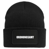 Beanie Ordnungsamt Schriftzug Black Mütze