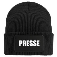 Beanie Presse Schriftzug Black Mütze