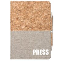 Notizbuch A5 Press Schriftzug 80 Blatt inkl. Kugelschreiber