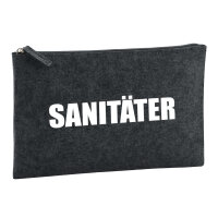 Kulturbeutel Sanitäter Schriftzug 1 Liter Filz Charcoal Kosmetiktasche