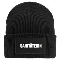 Beanie Sanitäterin Schriftzug Black Mütze