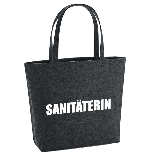 Filzshopper Sanitäterin Schriftzug 22 Liter Filztasche
