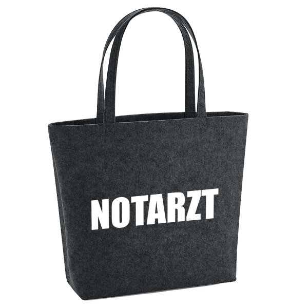 Filzshopper Notarzt Schriftzug 22 Liter Filztasche