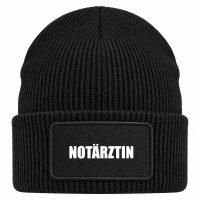 Beanie mit Patch Not&auml;rztin Schriftzug Black