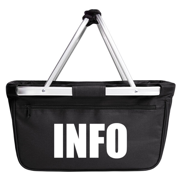 Einkaufskorb faltbar Info Symbol 20 Liter Tragekorb Black