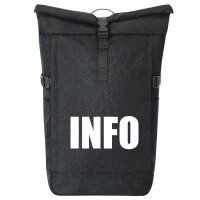Kurierrucksack Info Symbol 30-44 Liter Black Melange