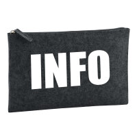 Kulturbeutel Info Symbol 1 Liter Filz Charcoal Kosmetiktasche