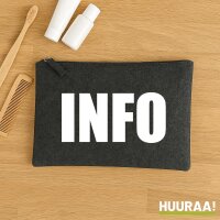 Kulturbeutel Info Symbol 1 Liter Filz Charcoal Kosmetiktasche