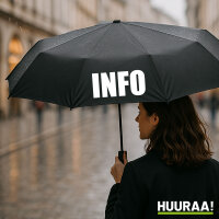 Regenschirm Info Symbol 98cm Schwarz