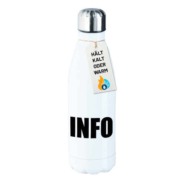 Edelstahl-Trinkflasche Info Symbol 500ml Wasserflasche