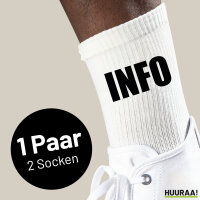 Socken Info Symbol Größe 37/46 White Motiv...
