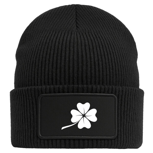 Beanie Kleeblatt Silhouette Black Mütze