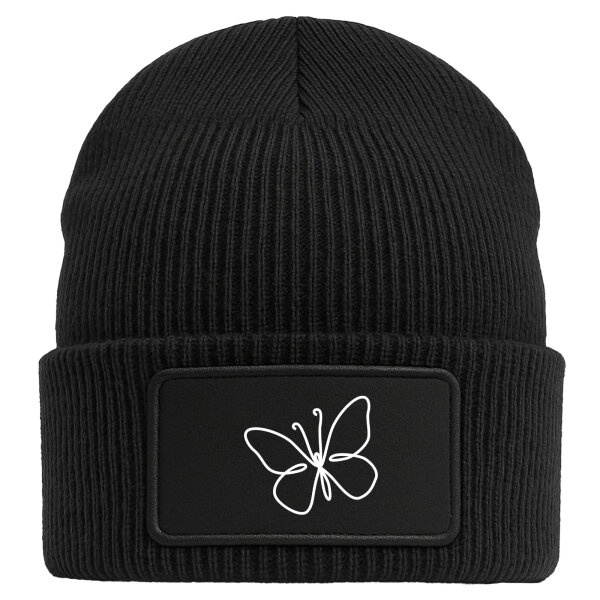 Beanie Schmetterling Silhouette Black Mütze