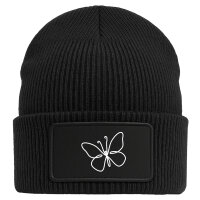 Beanie Schmetterling Silhouette Black Mütze