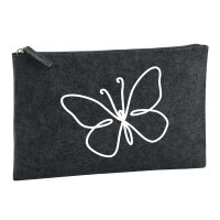 Kulturbeutel Schmetterling Silhouette 1 Liter Filz...