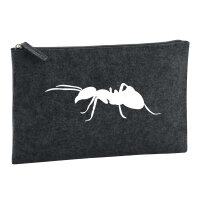 Kulturbeutel Ameise Silhouette 1 Liter Filz Charcoal...