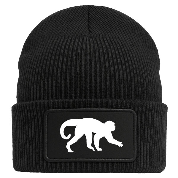 Beanie Affe Silhouette Black Mütze