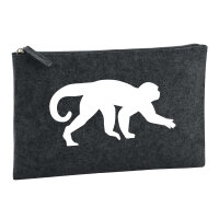 Kulturbeutel Affe Silhouette 1 Liter Filz Charcoal...