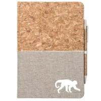 Notizbuch A5 Affe Silhouette 80 Blatt inkl. Kugelschreiber