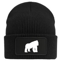 Beanie Gorilla Silhouette Black Mütze