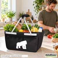 Einkaufskorb Gorilla Silhouette in Black, faltbar, 20 Liter
