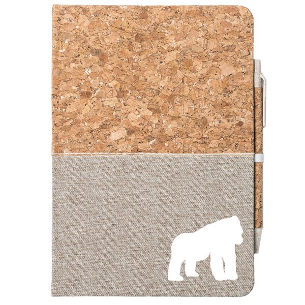 Notizbuch A5 Gorilla Silhouette 80 Blatt inkl. Kugelschreiber