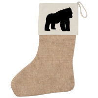 Weihnachtsstrumpf Gorilla Silhouette Beige