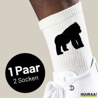 Socken Gorilla Silhouette Größe 37/46 White...