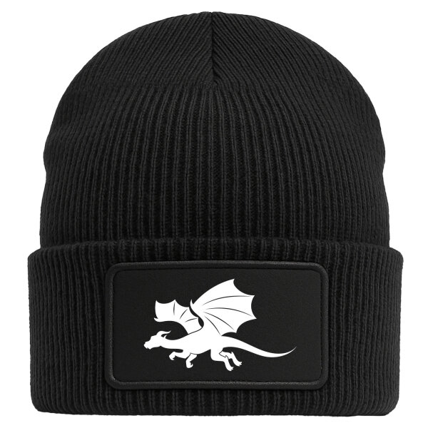 Beanie Drache Silhouette Black Mütze