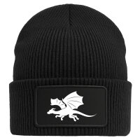 Beanie Drache Silhouette Black Mütze