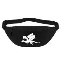 Bauchtasche Drache Silhouette 2,5 Liter Black Crossbody Bag