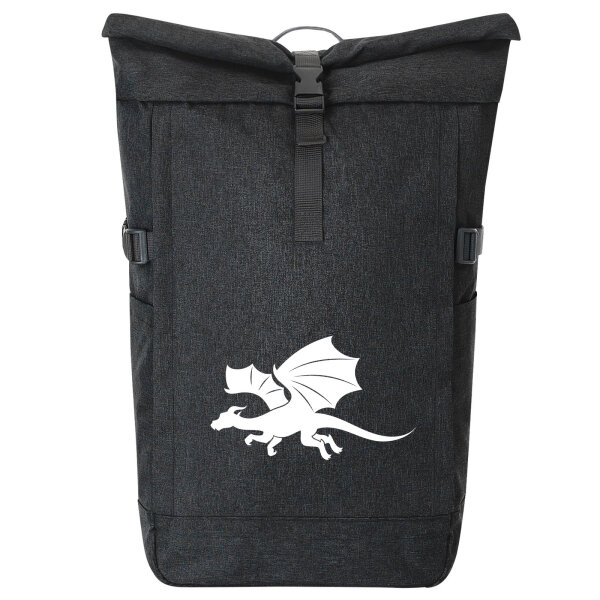 Kurierrucksack Drache Silhouette 30-44 Liter Black Melange