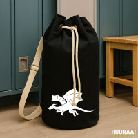 Seesack Drache Silhouette 20 Liter Rucksack Black