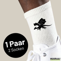 Socken Drache Silhouette Größe 37/46 White...